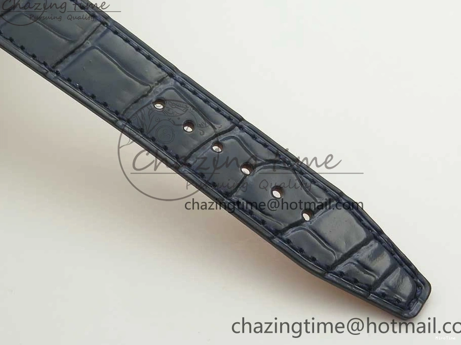 MIROTIME 0210 Fashionable Portofino IW458101 Diamond Bezel SS MK 1:1 Best Edition Blue Dial On Blue Leather Strap MIYOTA 7169